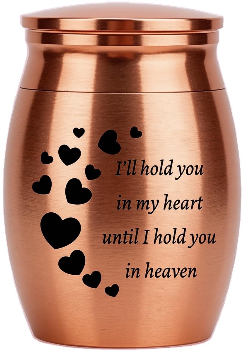 Dailygoods - Mini-urn - Aandenken - Roestvrij staal - Hartvorm - Ashouder - Voor menselijke as of huisdieren - 40 x 30 mm