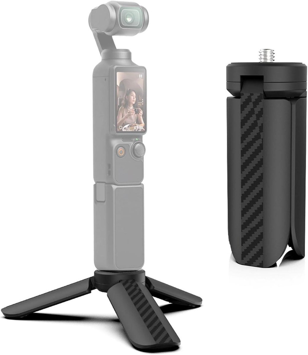 Mini Camerastatief - Desktop Statief - Stabiel Opnemen - Uitschuifbare Poten - Tot 11.5 cm - Zwart