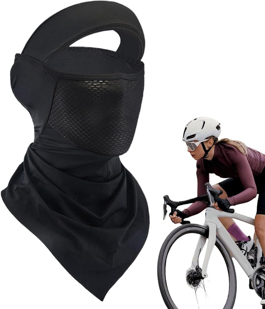 Zonnemasker - Gezichtsdoek - Outdoor Bescherming - UPF 50+ - Gemiddelde maat - Wit