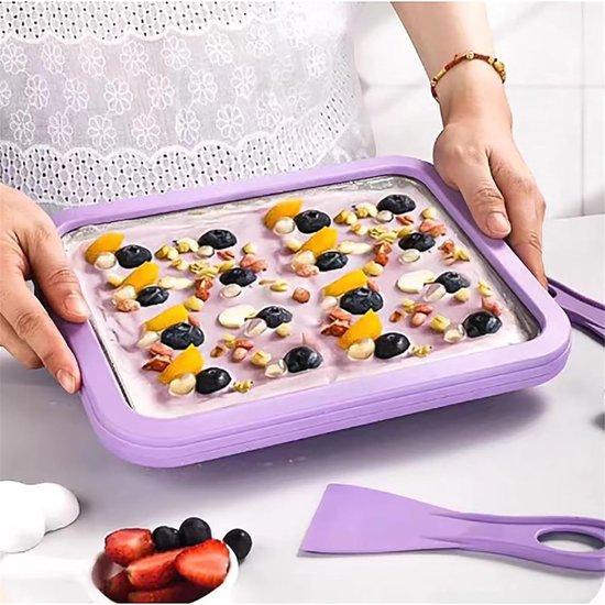 IJsmachine Dienblad - DIY IJs Maker - Zelf Desserts Maken - Snelle Koel Technologie - 1 Dienblad 2 Schrapers - Groen — afbeelding 5