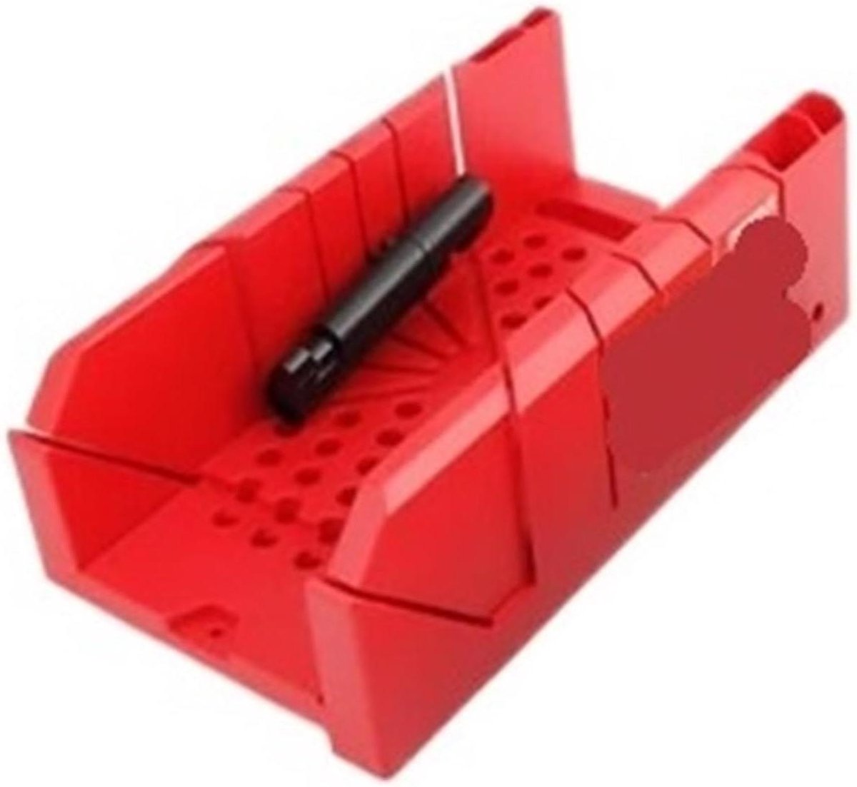 Verstekblok Houtbewerking - Zaag Hulpstuk - Precisie Hout Snijden - Dubbele Schuine Referentie - One Size - Rood