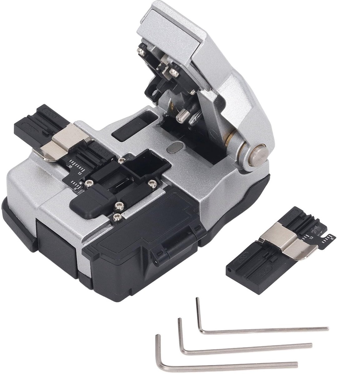 JHUBERS- Fiber Optic Cleaver Hoge Nauwkeurigheid - Multifunctionele Klem - Wolfraamstaal - Aluminiumlegering - CNC-bewerking - 18 mm Lengteschaal - Glasvezelsnijder