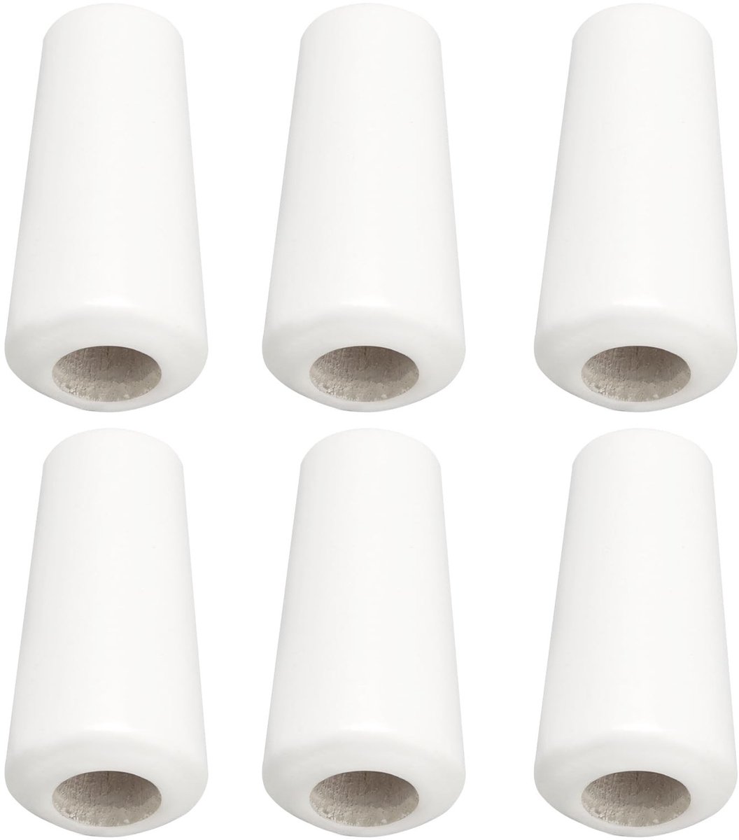 JHUBERS- Jaloezieën Houten Hanger 6 Stuks - Trekkoord Hanger - Vaasvormige Hanger - 36x17mm - Geschikt voor Touw tot 4mm - Wit Hout - Gordijnhanger