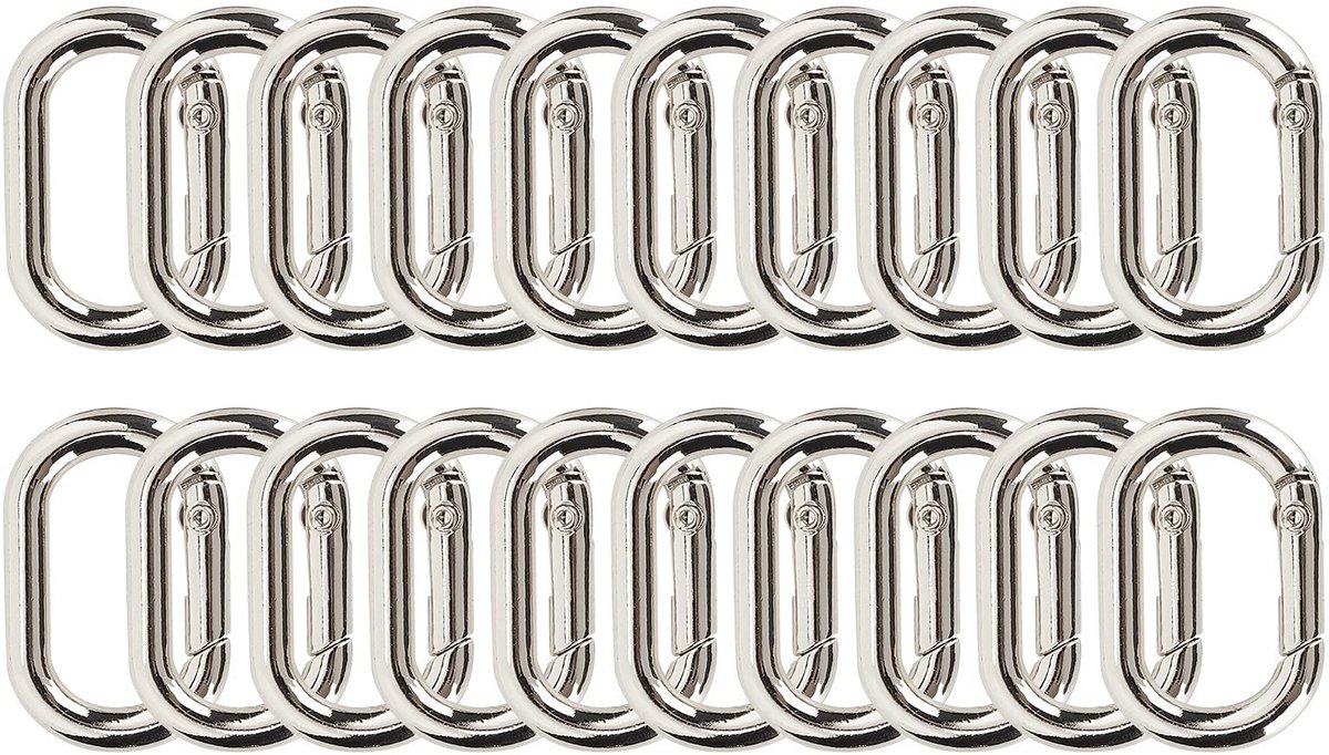 JHUBERS- Ovale Veergesp 23 mm - 20 Stuks - Karabijnhaak - Clip - Lichtgewicht - Duurzaam - Hoge Sterkte