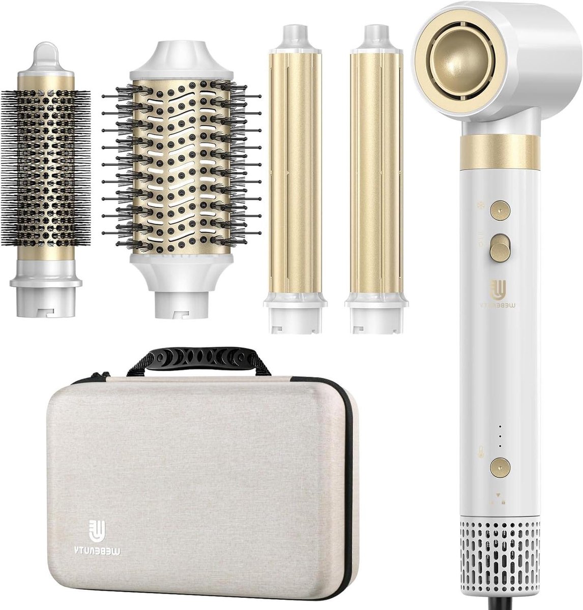 Haardroger Borstel - Multistyler - Haar Stylen - 6-in-1 Functies - 1400 W - Wit