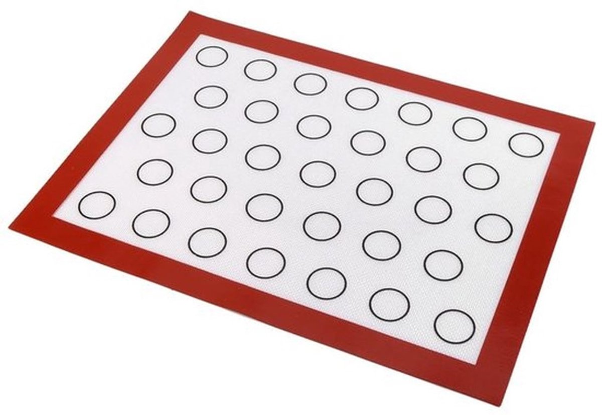 Antiaanbak Siliconen Bakmat - Bakmat voor Oven - Rood - Perfect voor Taarten, Koekjes en Macarons - Duurzaam en Flexibel - Geschikt voo..