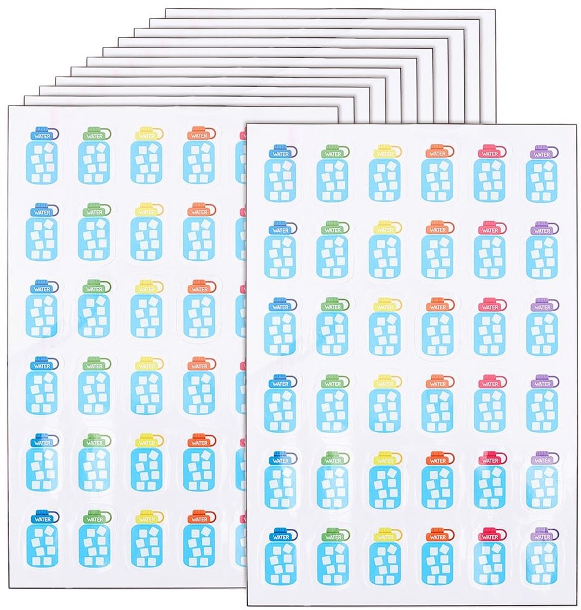 Dailygoods- Watertrackerstickers 432 stuks - Hydratatieplannerlabels - Papieren Gewoontevolgers - Wellnessdagboek - Agenda/Planner - Duurzaam materiaal - Plannerstickers