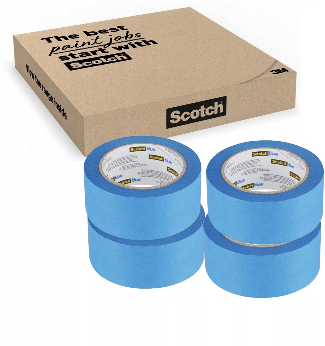 ScotchBlue Blauwe Afplaktape Universeel 48mm x 41m - 4 rollen