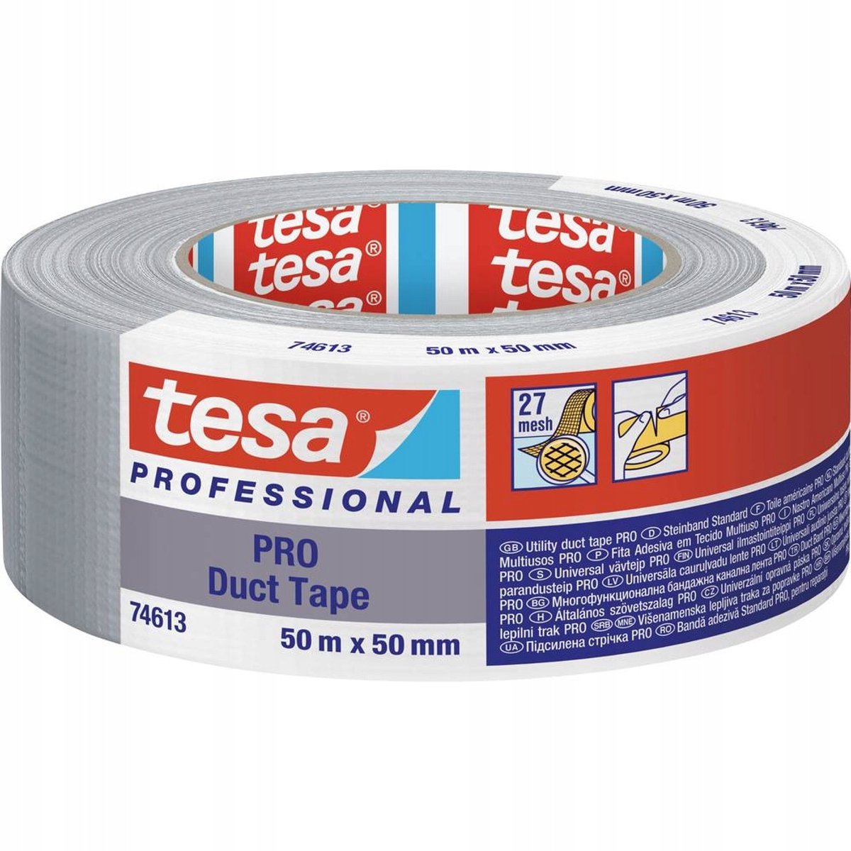 2X Tesa PRO Duct Tape Reparatietape - 50m Zilver