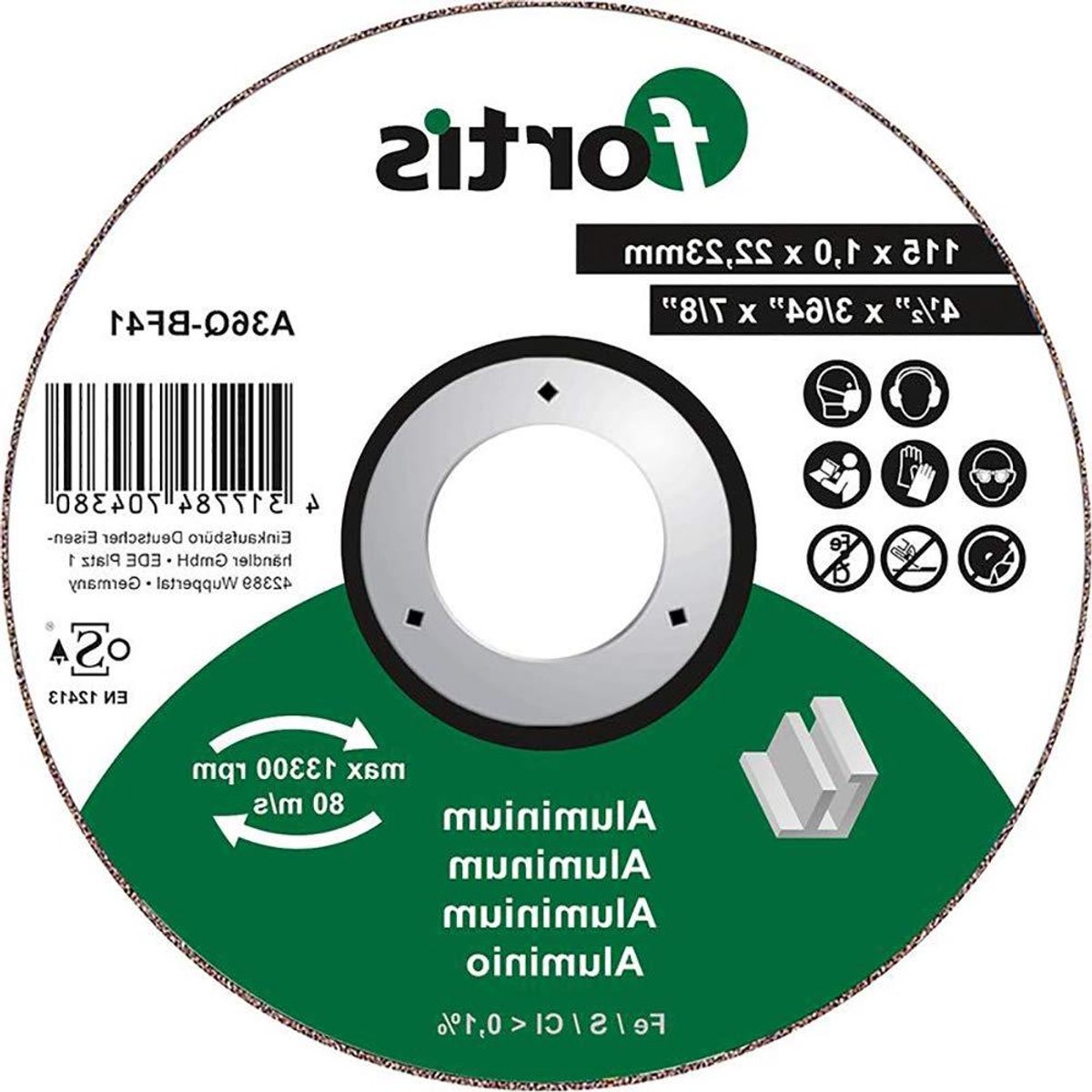 Slijpschijf Aluminium - Metaalbewerking Schijf - Metaal Scheiden - Voorkomt Belasting - 115 x 1 mm - Grijs