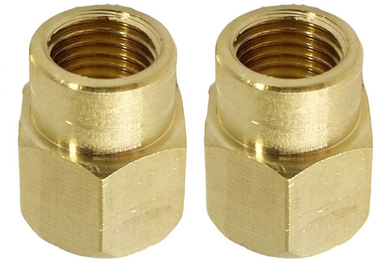 Dailygoods - Messing Reducer Connector - Verloopstuk Adapter - Ideaal voor Lucht en Water - Goudkleurig - Vrouwelijke Draadverbinding - Pack van 2 - G...