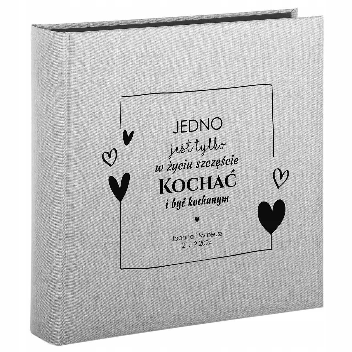 Linnen Trouwalbum 50 Zwarte Pagina's - Gepersonaliseerde UV-print