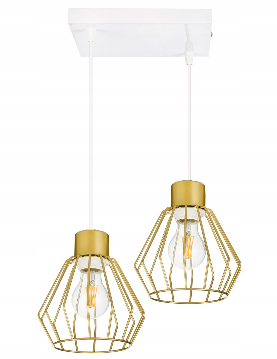 Gouden Draad Hanglamp met 2xE27 Fitting - Loft Stijl