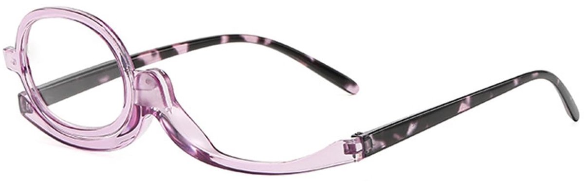Dailygoods- Make-upbril met sterkte - Opvouwbare make-upbril - Draagbare make-upbril - Roterende lens - Lichtgewicht frame - Breukvast materiaal - Cosmetische Bril