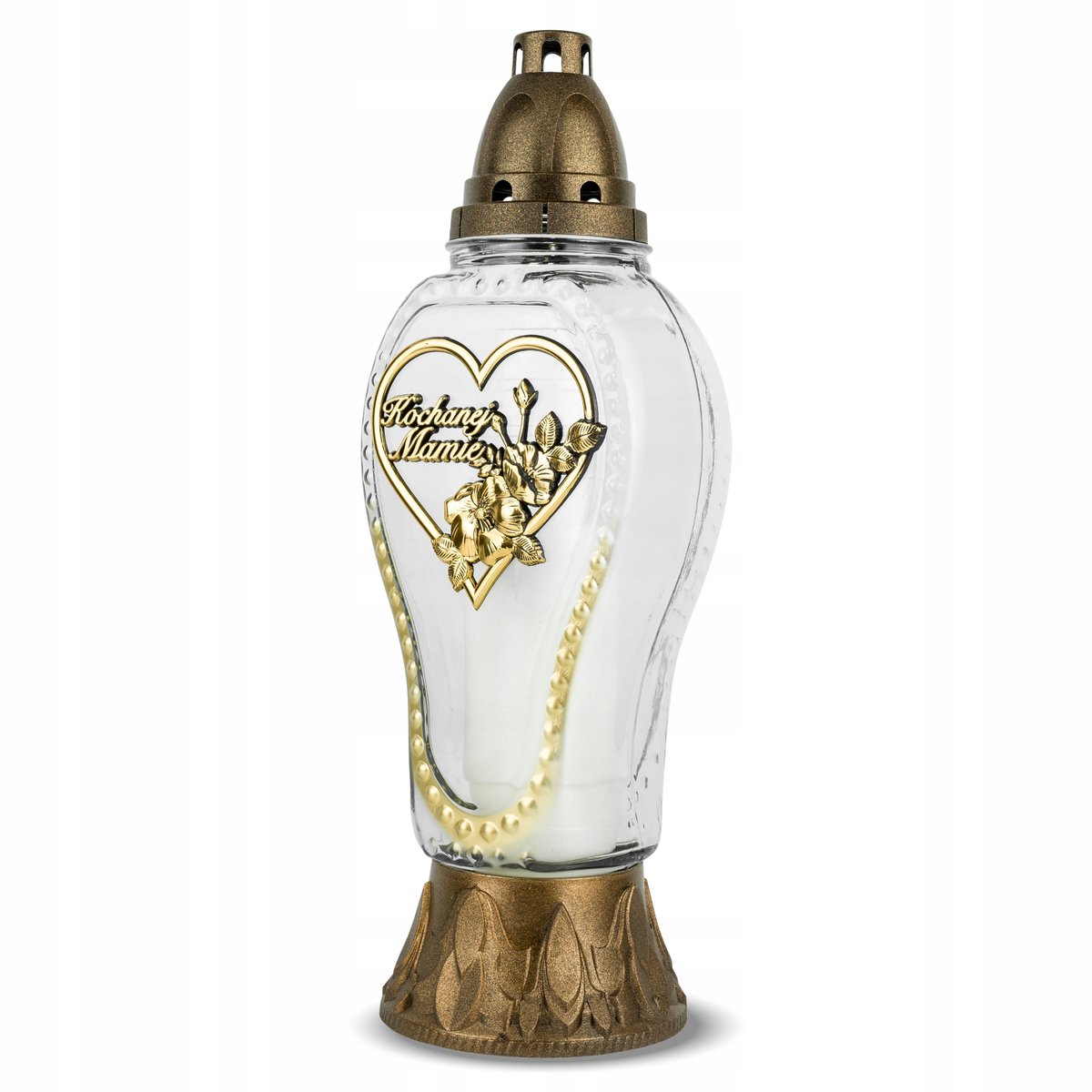 Kaars voor mama 34cm Goud met Dedicaat "Dear Mom"