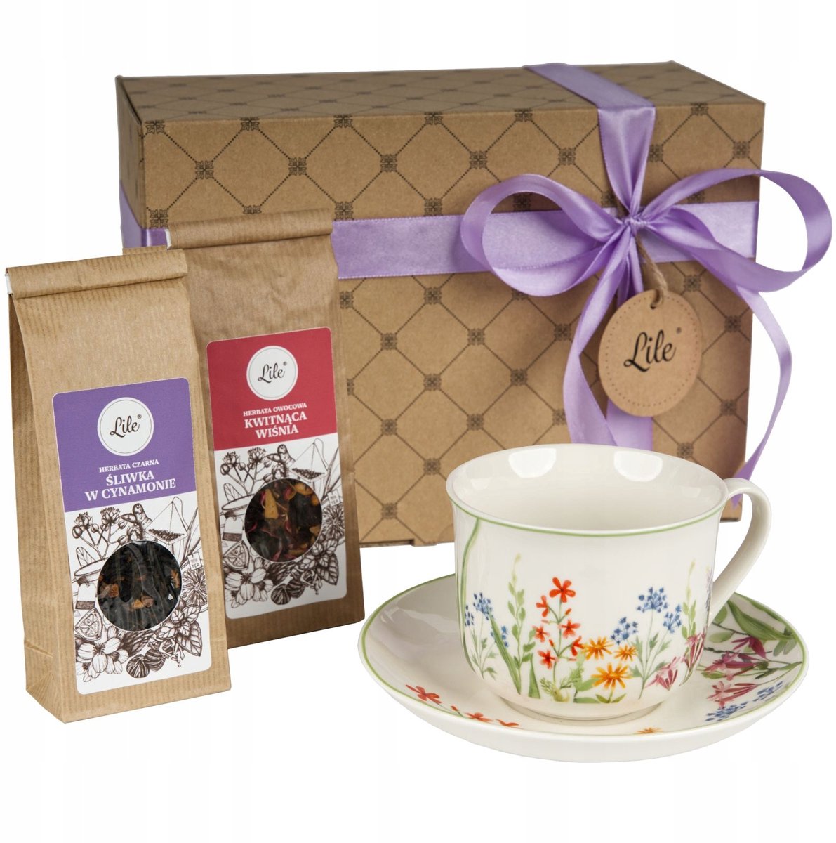 Luxe Porseleinen Theekop & Schotel Set met Fruitthee - Cadeau