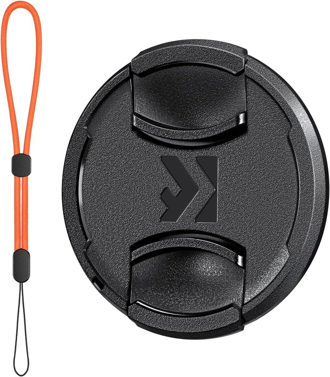 Lensdop Set - Camera Bescherming - Lens Veilig Houden - Inclusief Anti-verlies Koord - 49 mm - Zwart