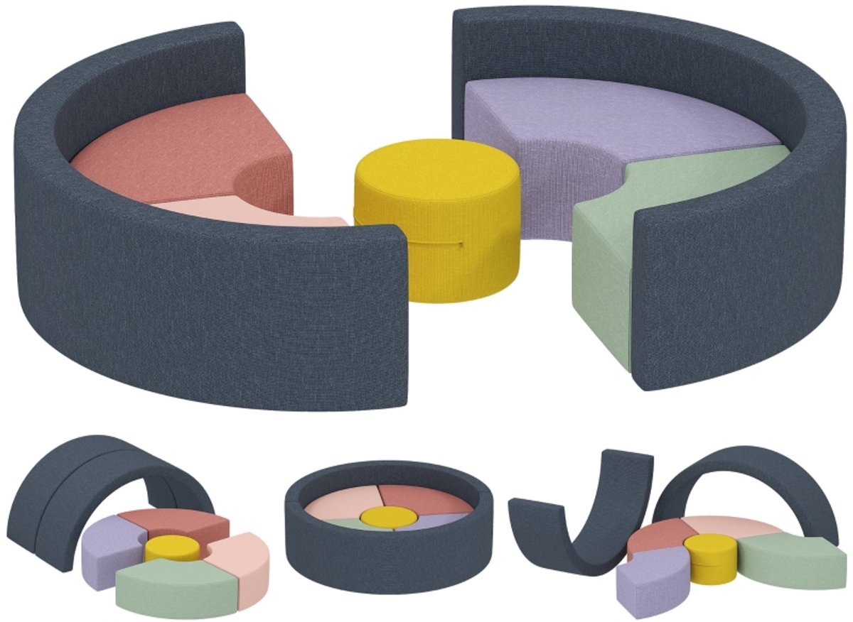 YYchan Zachte Speelblokken - 7-delige Foam Speelset - Wasbare Ribstof - Multicolor - 3 tot 6 Jaar