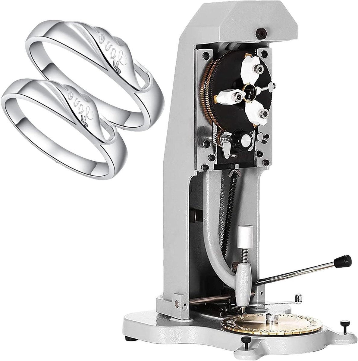 Binnenring Graveerder - Ring Graveermachine - Ringen Personaliseren - 360 Graden Draaibaar - 125mm Schijfdiameter - Wit