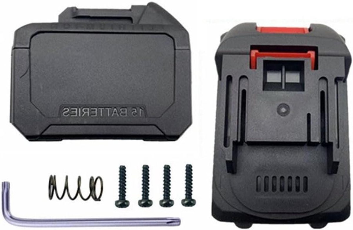 Batterijbox Lithium-ion - Accu Opbergkoffer - Gereedschap Organisatie - Veilige Kortsluiting Bescherming - 10 x 8 x 7 cm - Zwart