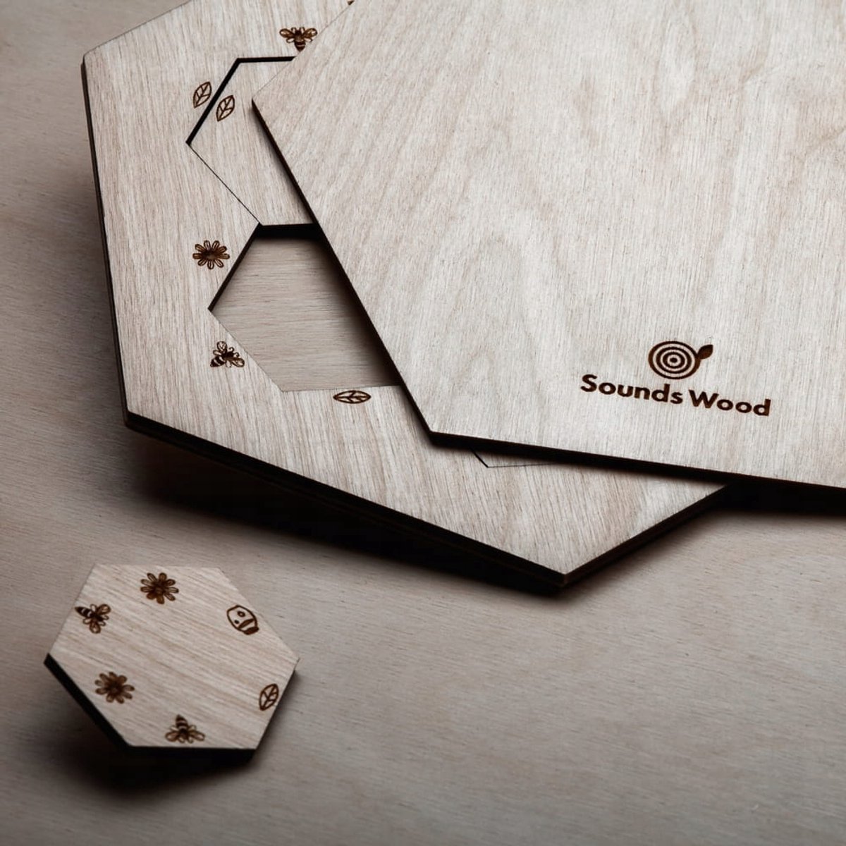 Houten Sudokupuzzel Montessori 'Ulala' - Natuurlijk Hout