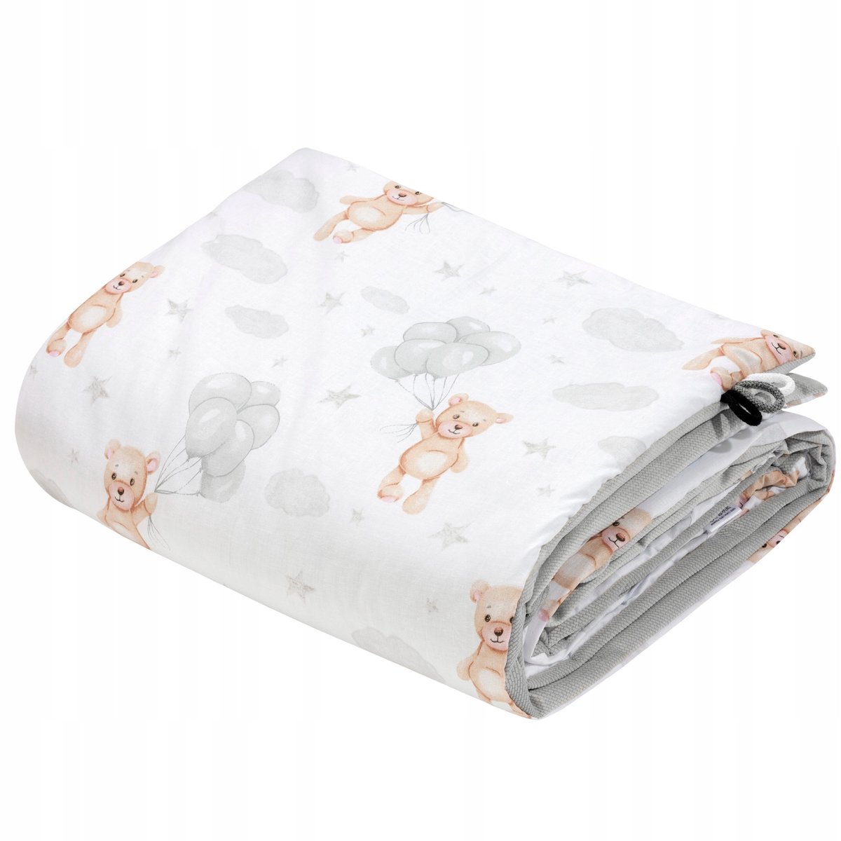 Jukki Kinderledikant Dekentje Velvet 100x140cm Cloudy Bears Grijs
