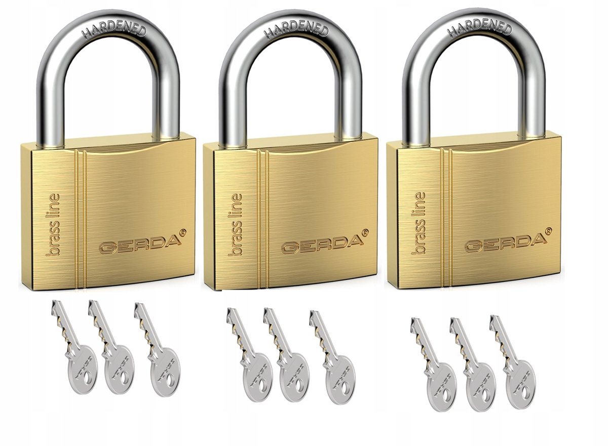 Gerda Hangslot Eén Sleutel Systeem 50mm - 9 Sleutels