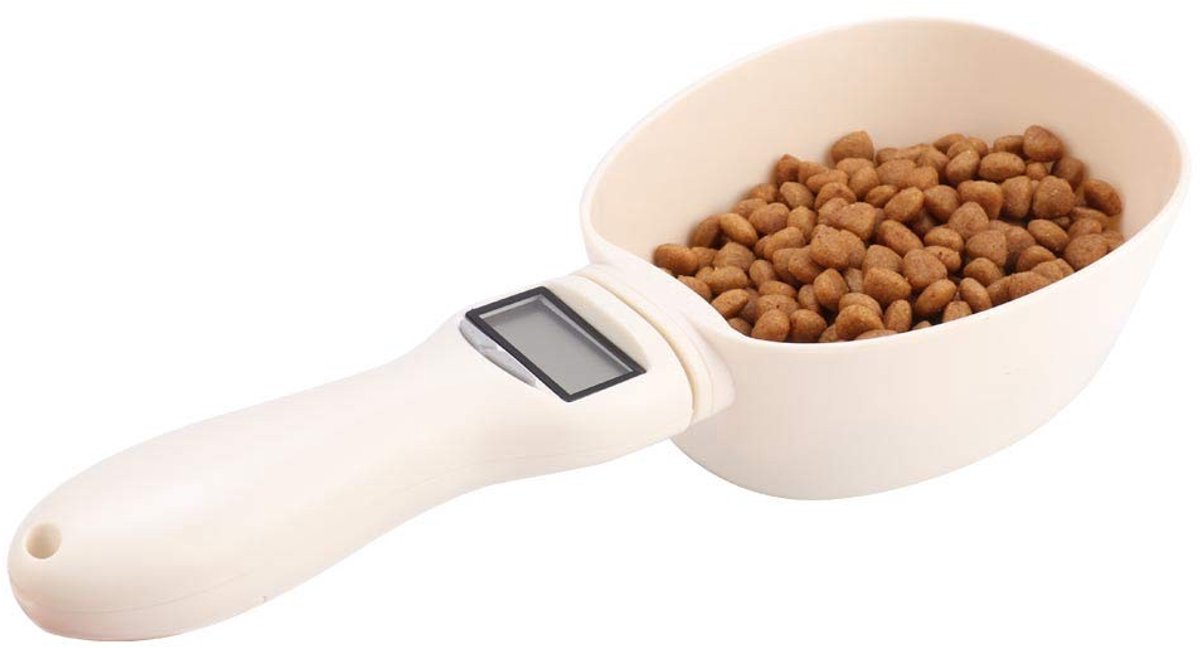 Dailygoods - Draagbare Digitale Meetlepel - Voor Honden en Katten - Eenvoudig in Gebruik - Capaciteit 800 Gram - Voedselmaatbeker - Nauwkeurige Voedse...