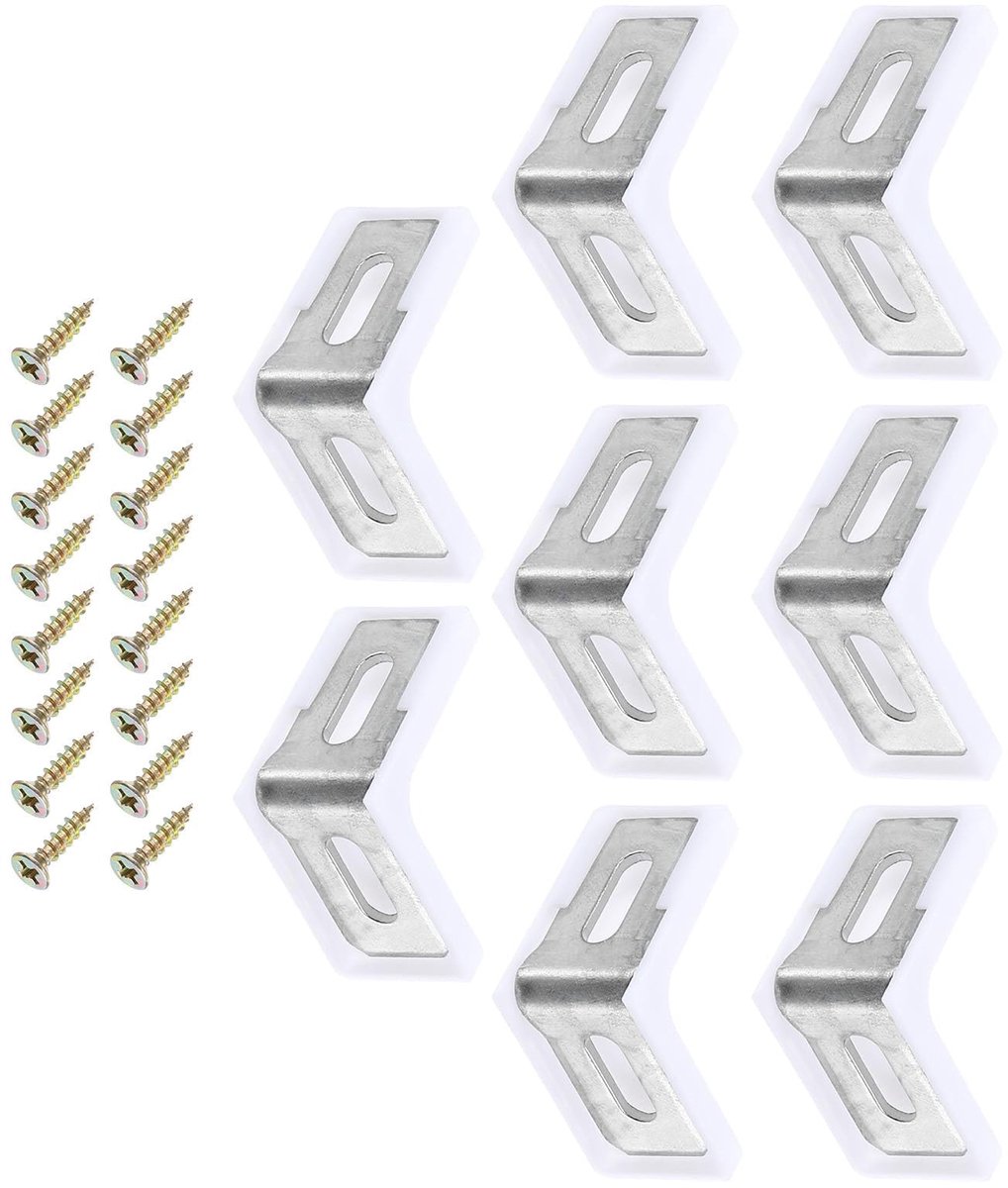 Dailygoods- Hoekbeugels 90 Graden - 8 Stuks - ABS Kunststof - L-vorm Haakse Plankbeugels - Meubelreparatie - Roestbestendig - 28 x 17,5 x 28 mm - Planksteunen
