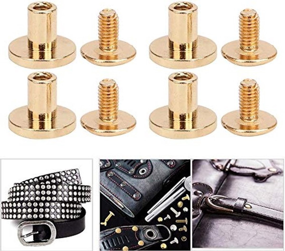 Dailygoods- Schroeven Set van 50 Stuks - 8mm Platte Kop - Messing