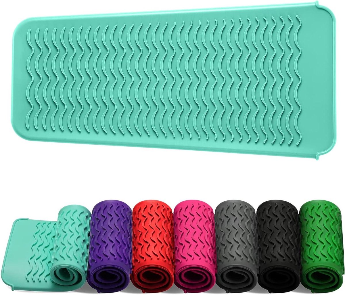 Silicone Mat Pouch - Hot Tool Pouch - Styling Tools - Heat Resistant - 28 x 10 cm - Mint Groen