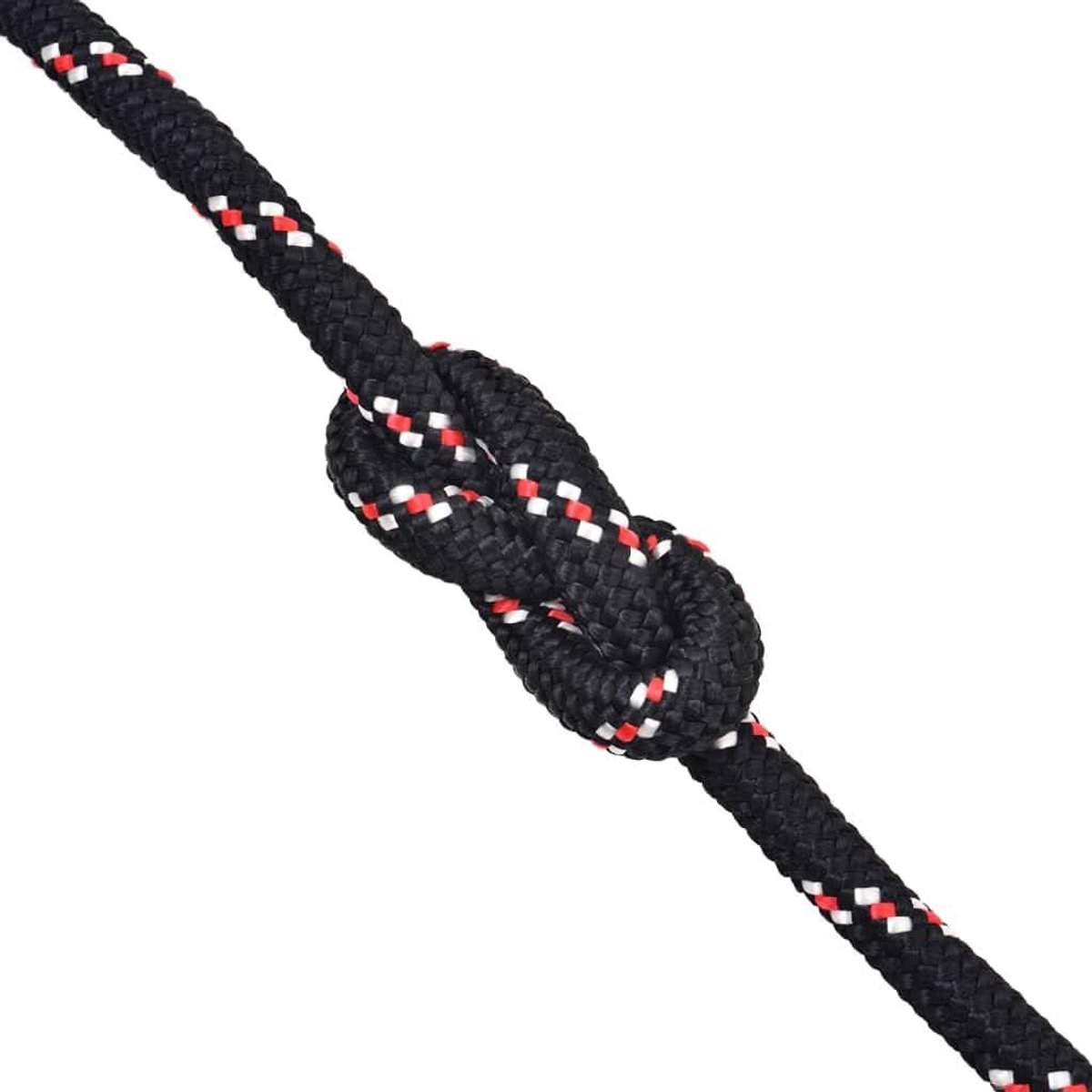 Boottouw, polypropyleen, 12 mm, 250 m, zwart, polypropyleen touw, weerbestendig, polypropyleen, gevlochten boot, marine touw voor kamperen, zeilen, transport, boottochten, kajakken en vissen