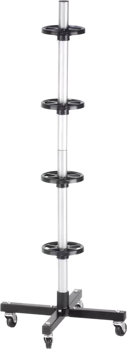 SilverTools Serie - Bandenrek met Wielen - 4 Banden - Staal en Aluminium
