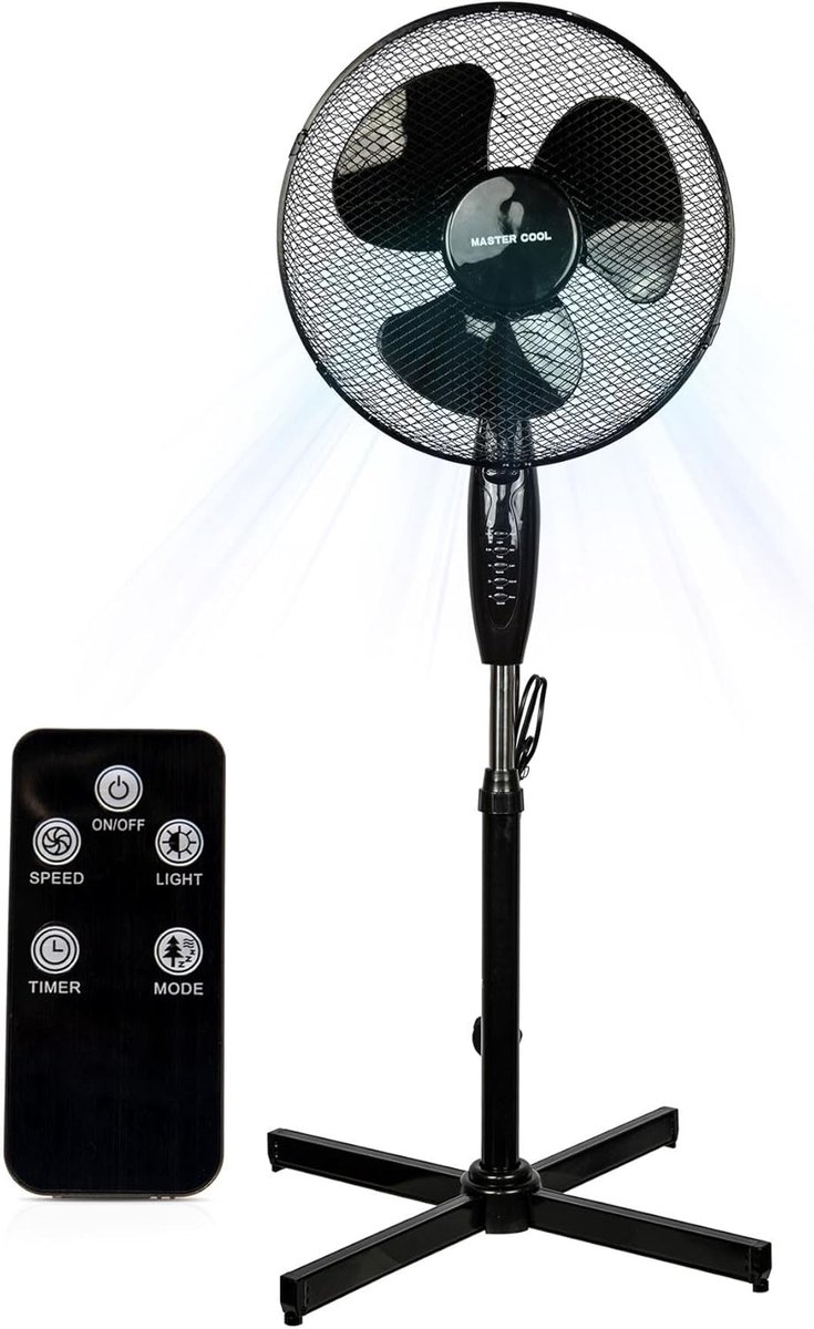 Staande Ventilator - Vloer Ventilator - Zomerse Koelte - Afstandsbediening Inclusief - 16 Inch - Zwart