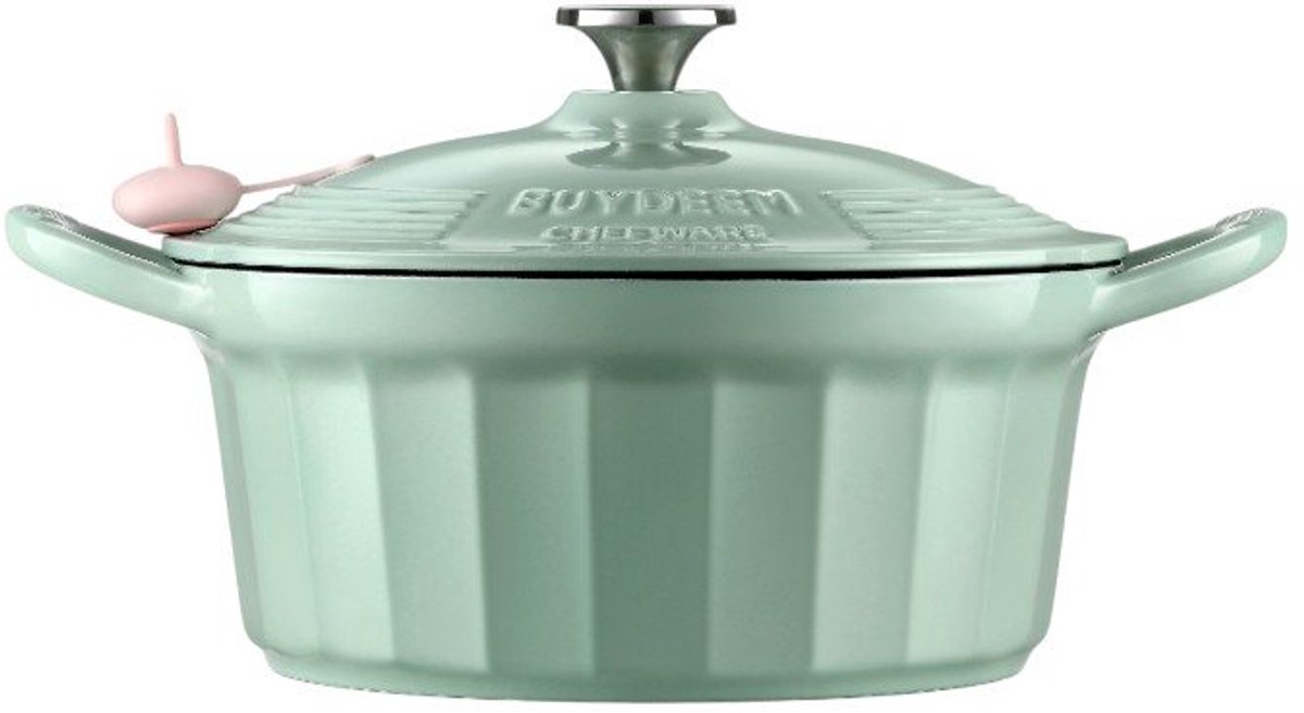 BUYDEEM CP551 - Gietijzeren Ovenschaal - Emalië - 3,9L - Cozy Greenish