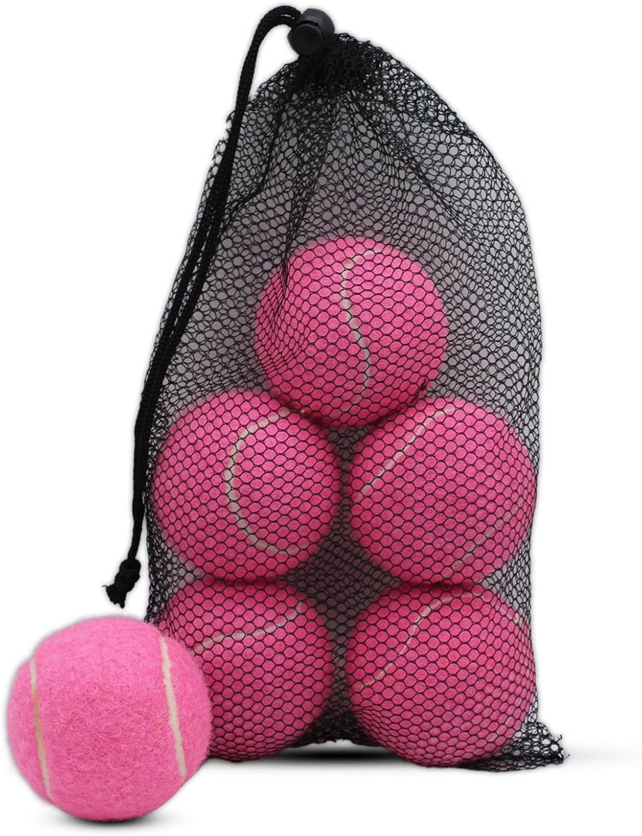 Tennisballen 6-pack - Oefenballen bal - Beginners training - Hoge elasticiteit - 2.5 Inch diameter - Roze