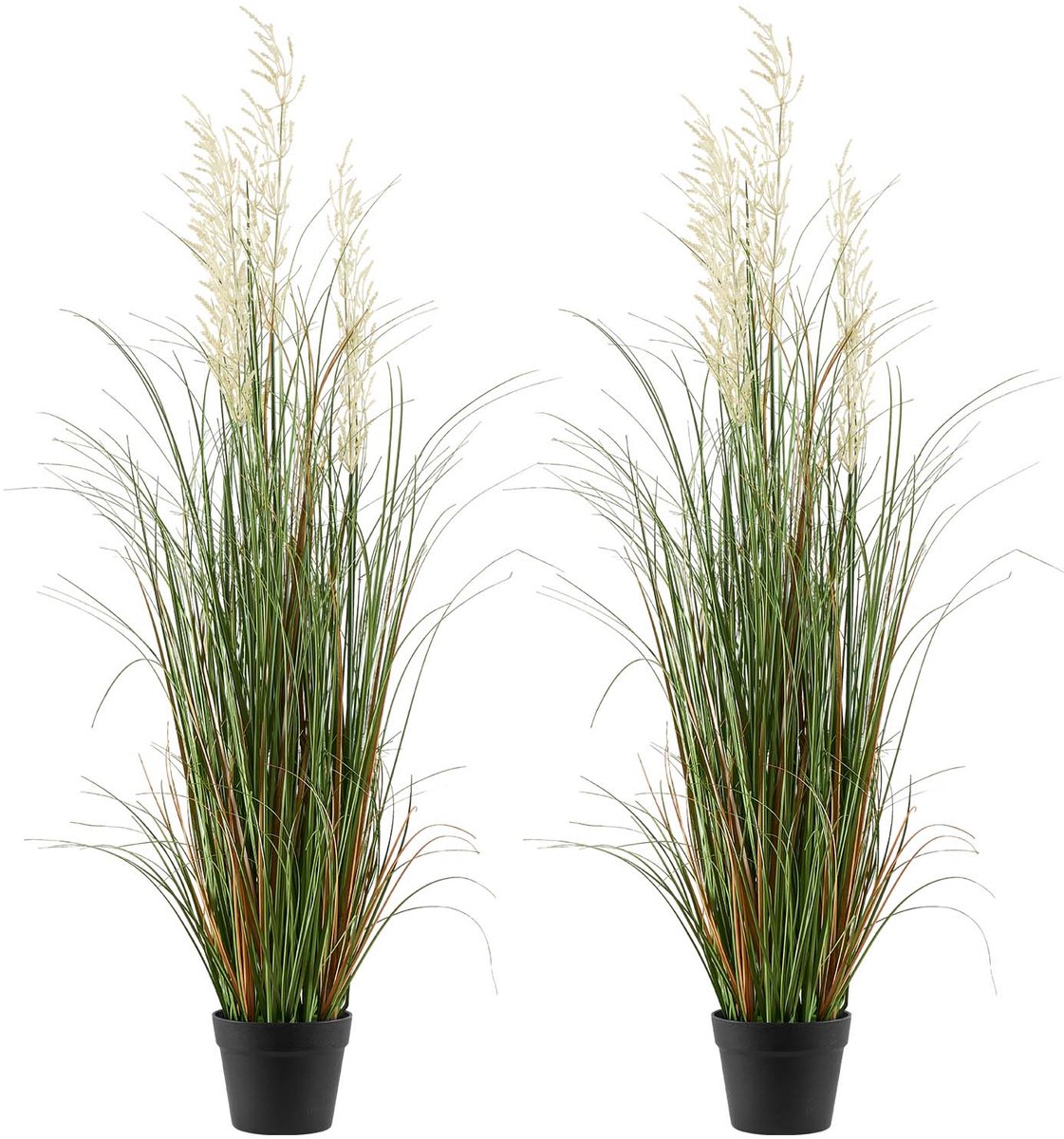 Vevor Kunstgras Plant, 2-Pack 1194 mm Rietgras In Pot, PVC Kunstgroen, Grasstruik, Struikplant voor Binnen & Buiten, Huis, Tuin, Kantoor, Kamerdecoratie, Housewarming Party, Groen