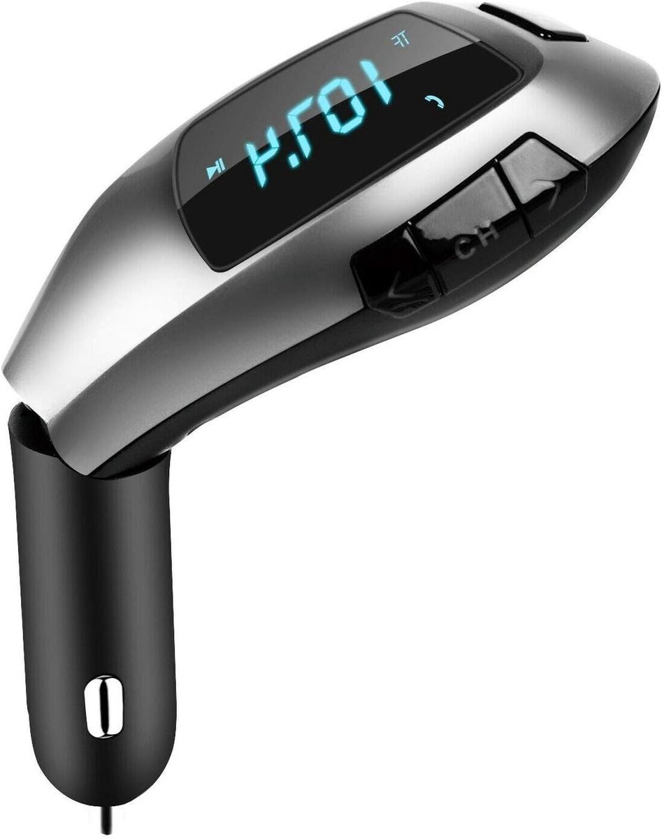 Auto FM-zender - Bluetooth adapter - Muziek streamen - Handsfree bellen - LCD display - Zwart