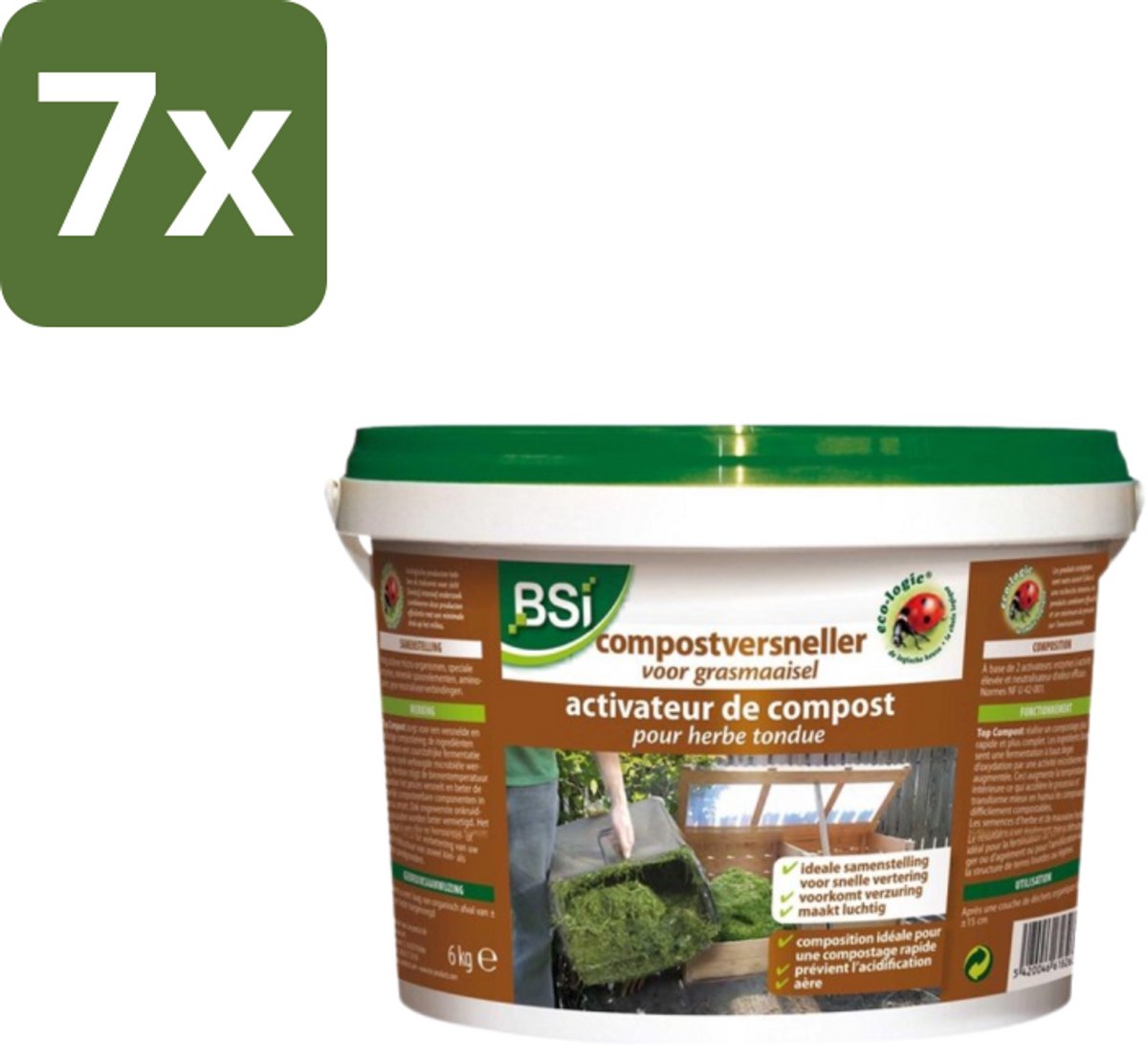 BSI – Compostversneller – Voor Grasmaaisel – 6 kg - Bulkverpakking - 7 stuks