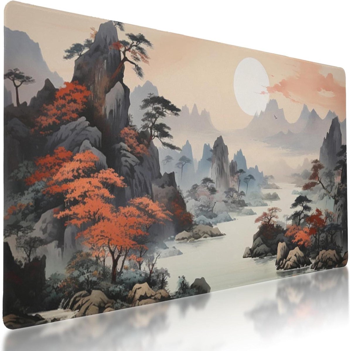 Grote Muismat - Bureau Onderlegger - Typen en Gamen - Antislip en Wasbaar - 90 x 40 cm - Natuurprint
