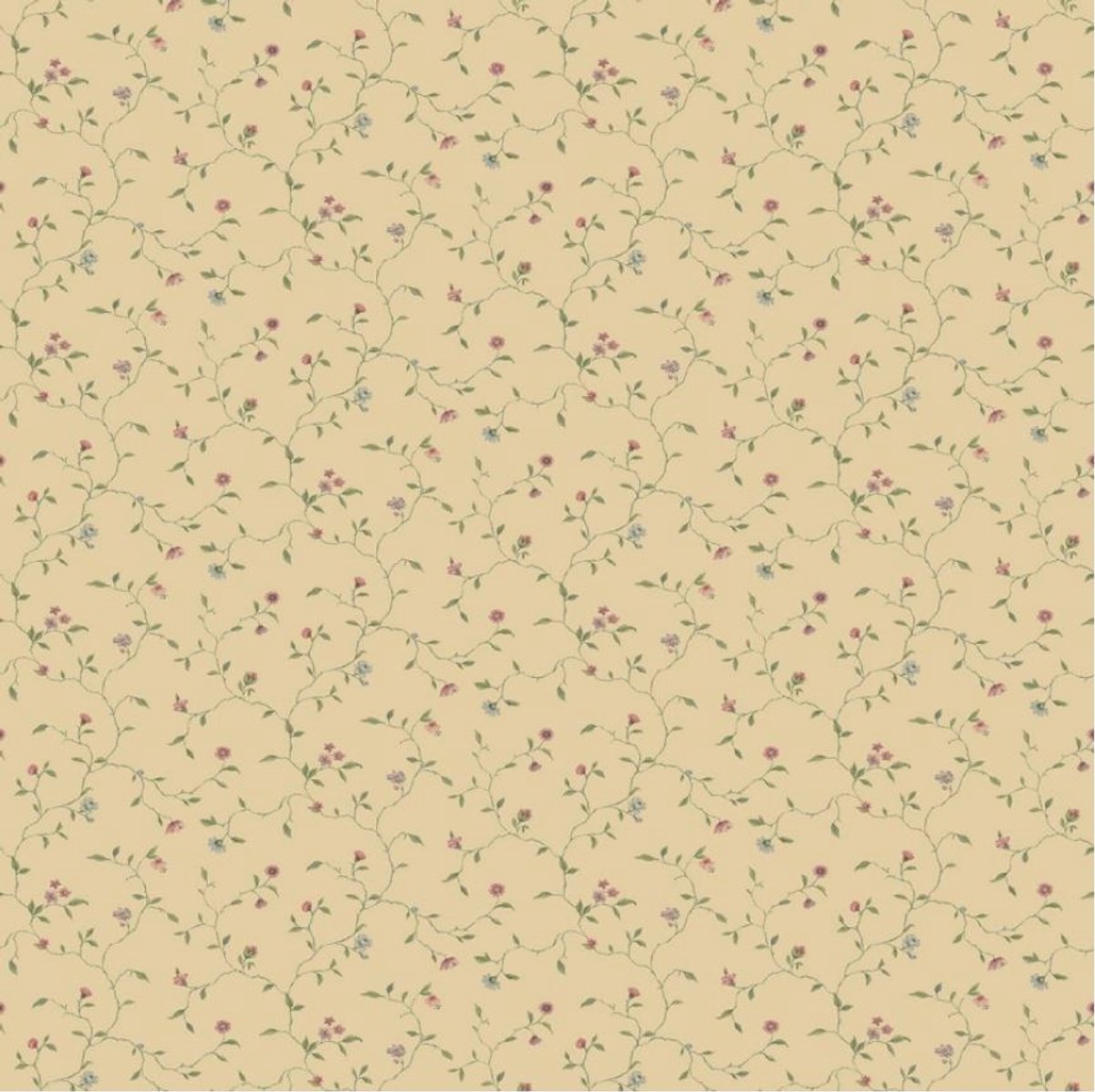 Behang – Vintage bloemenbehang – Beige Groen Rood – Romantisch – Cottagecore – Grandmillennial – Woonkamer – Slaapkamer – Eetkamer – 0,53 x 10,05 M – Miniatures 2