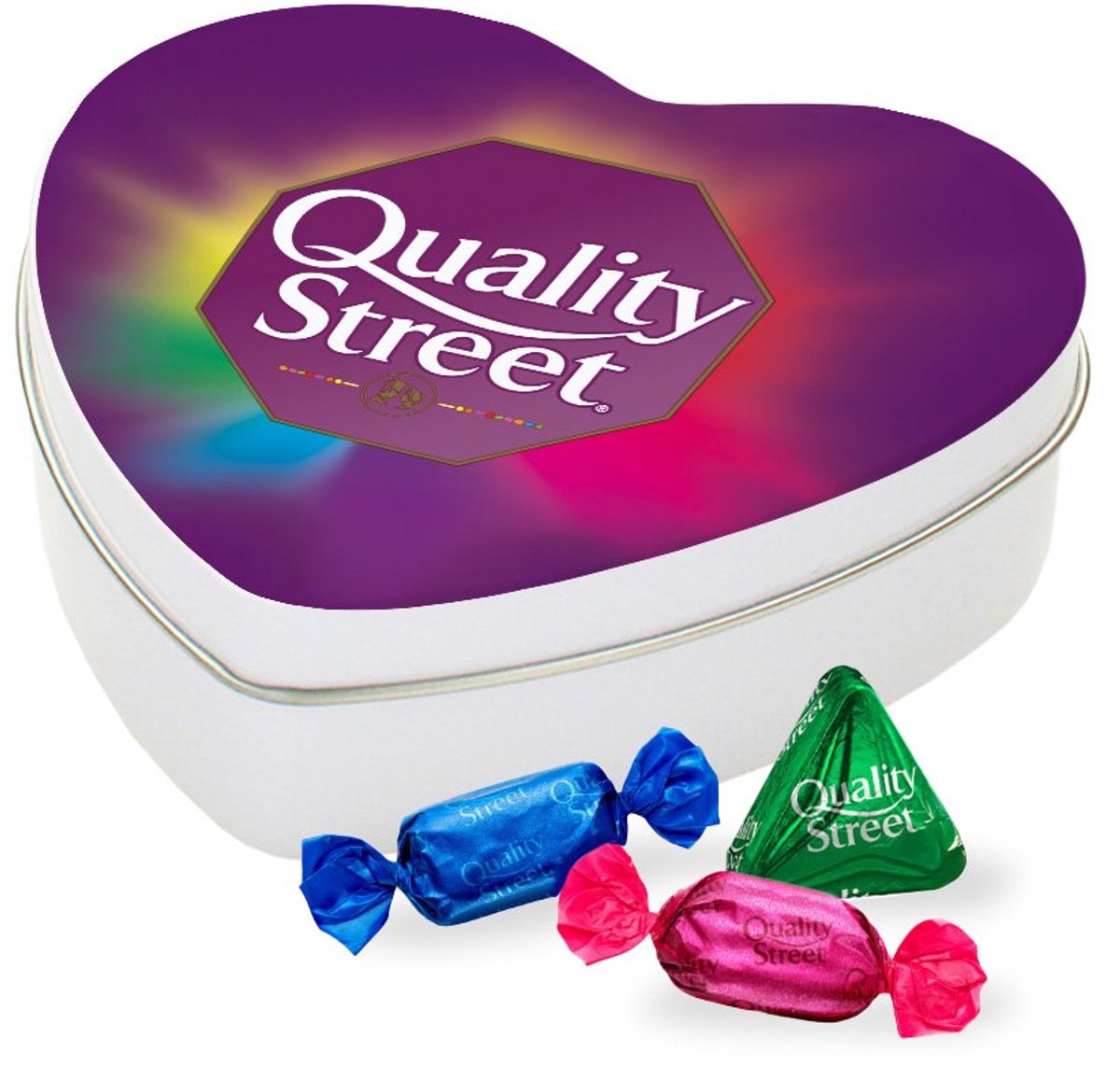 Nestlé Quality Street 160g - 11 smaken - Geschenkdoos hartje met bonbons en toffees - Chocolade cadeau - Chocolade mix in tinbox