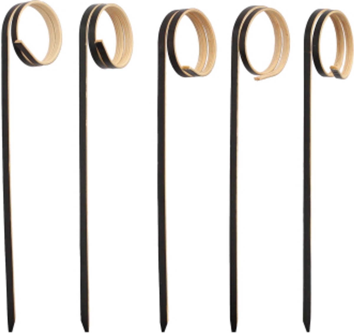 6x 100 Fingerfood prikkers 11 cm zwart Twister