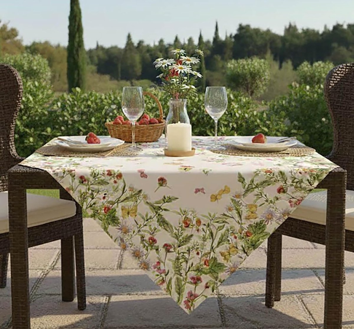 Tafelkleed - Decoratief kleed - Feestelijke aankleding - Vormvaste rand - 85x85 cm - Meerkleurig