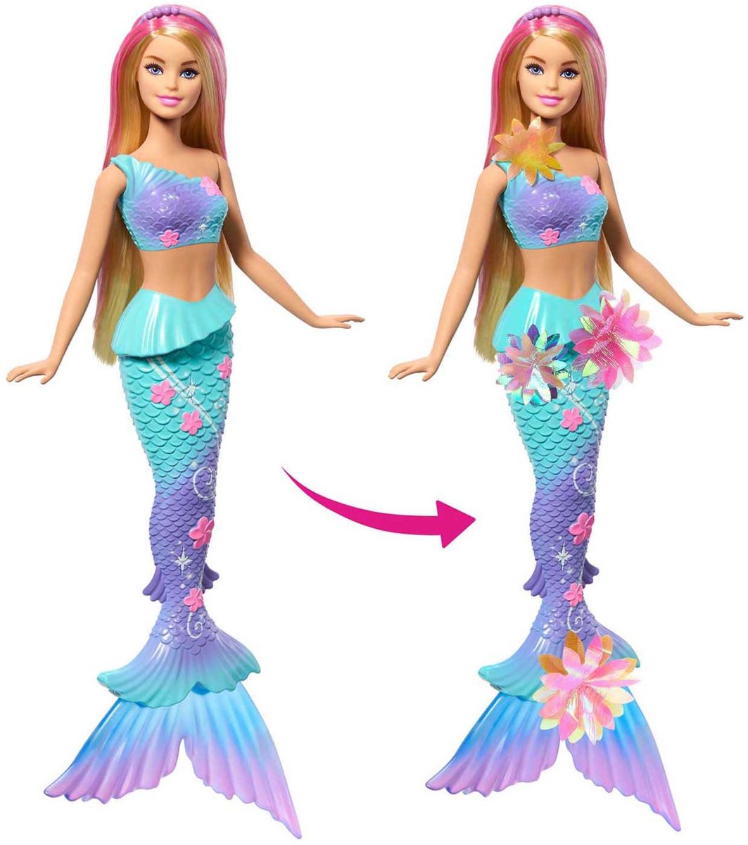 Barbie Flower Magic Zeemeerminpop – Magische Bloemen die Bloeien - Blond & Blauw — afbeelding 5