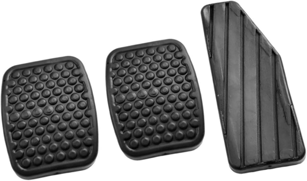 Pedaalhoezen Set - Rem Koppeling Gas - Verbeterde Grip - Antislip Rubber - 3 Delig - Zwart
