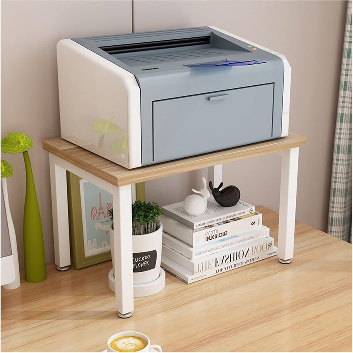Printer Onderstel - Bureau Organizer - Werkplek Optimalisatie - Stabiele Constructie - 45x29x28 cm - Zwart