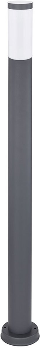 Staande buitenlamp tuinlamp staande lamp terraslamp, IP44, modern roestvrij staal antraciet opaal, 1x E27 fitting, DxH 12,7x110 cm