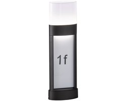 Wofi Entree lamp buiten vloerlamp huisnummer buitenlamp IP54, padverlichting terras tuin, zwart, sticker, 1x LED 10,5W 660Lm 3000K, HxBxD 50 × 16 × 7,5cm, Wofi 12225