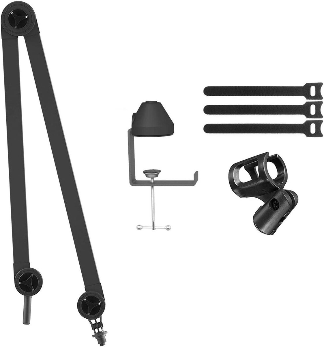Microfoon Arm - Boomstandaard - Opnemen Zingen - 360 Graden Rotatie - 6 cm Klem - Zwart